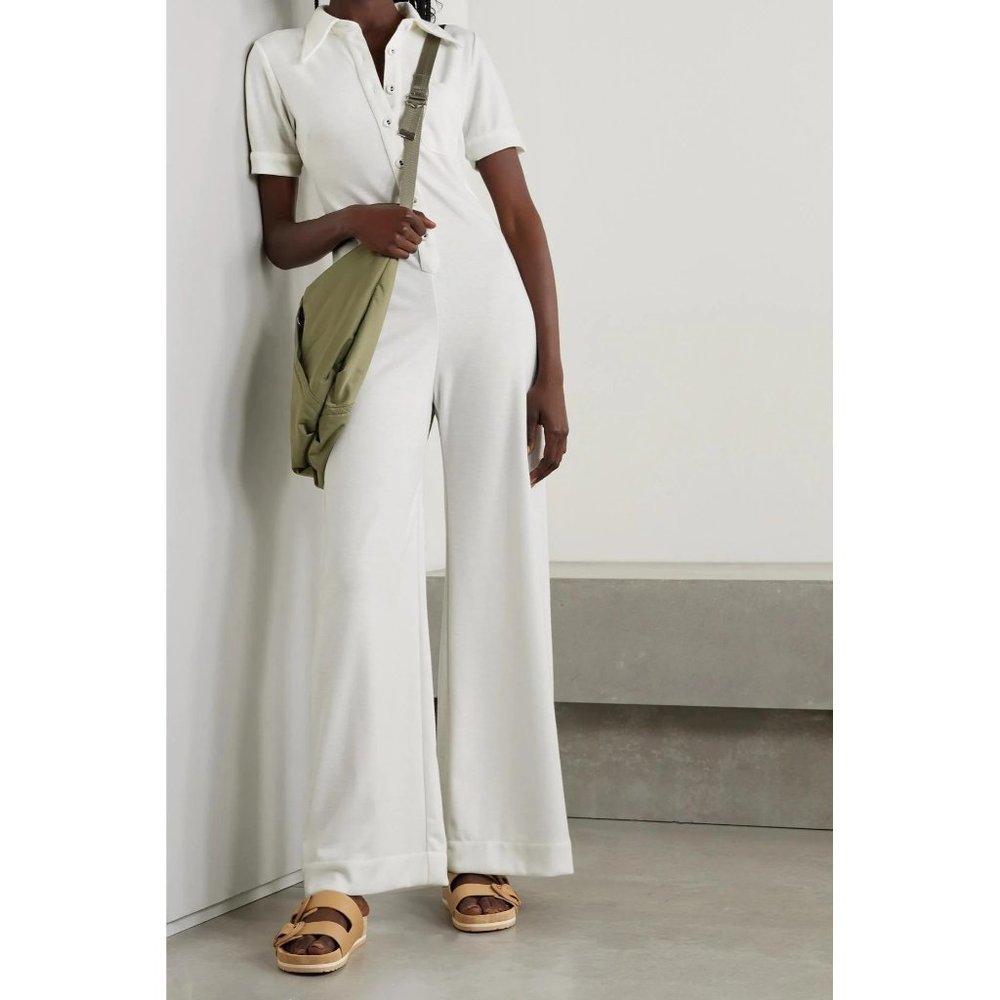 Nwt Suzie Kondi Stretch-Ponte Jumpsuit In Ivory - Size Xs